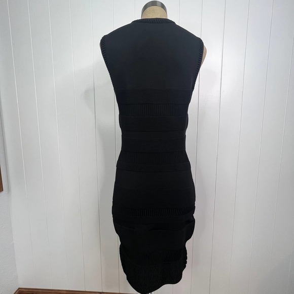 Yigal Azrouel Black Knit Crew Neck Dress SZ L - Picture 3 of 5